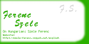 ferenc szele business card